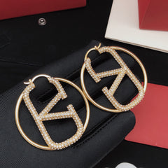 Large Diamond Hoop Earrings