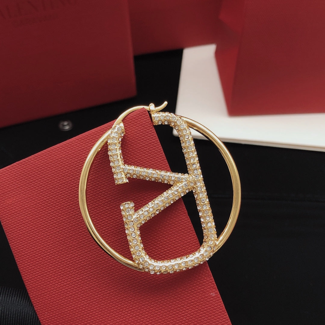 Large Diamond Hoop Earrings
