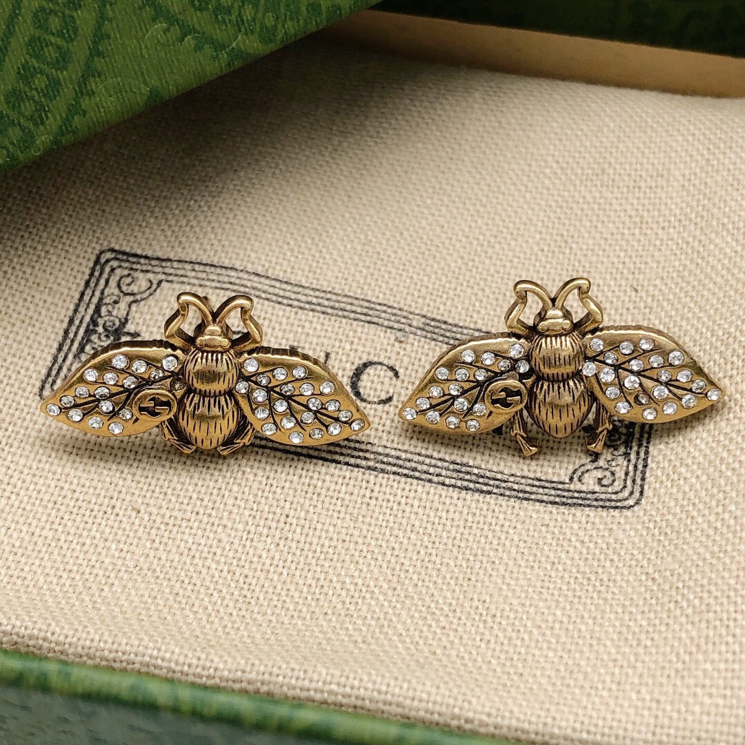 Personalized Bee Diamond Earrings