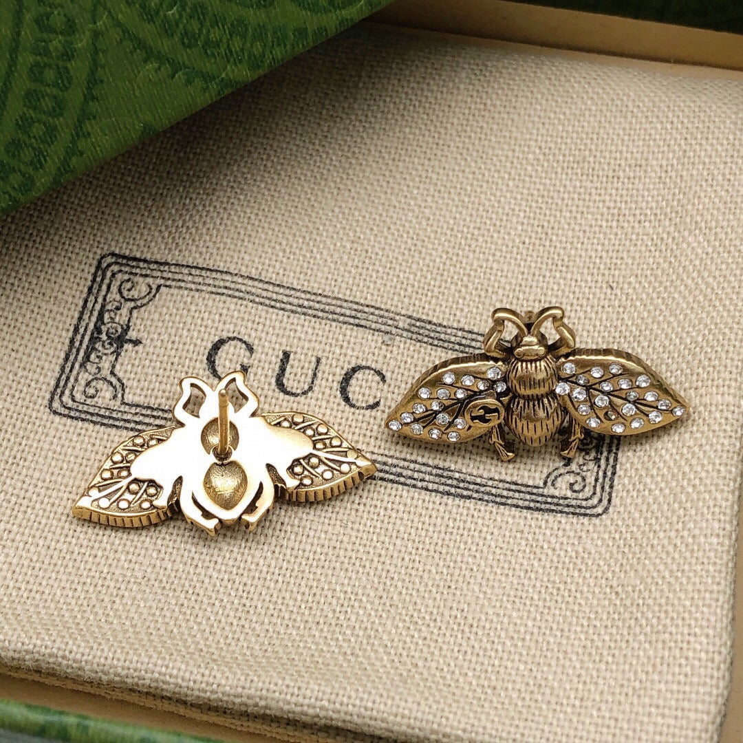 Personalized Bee Diamond Earrings