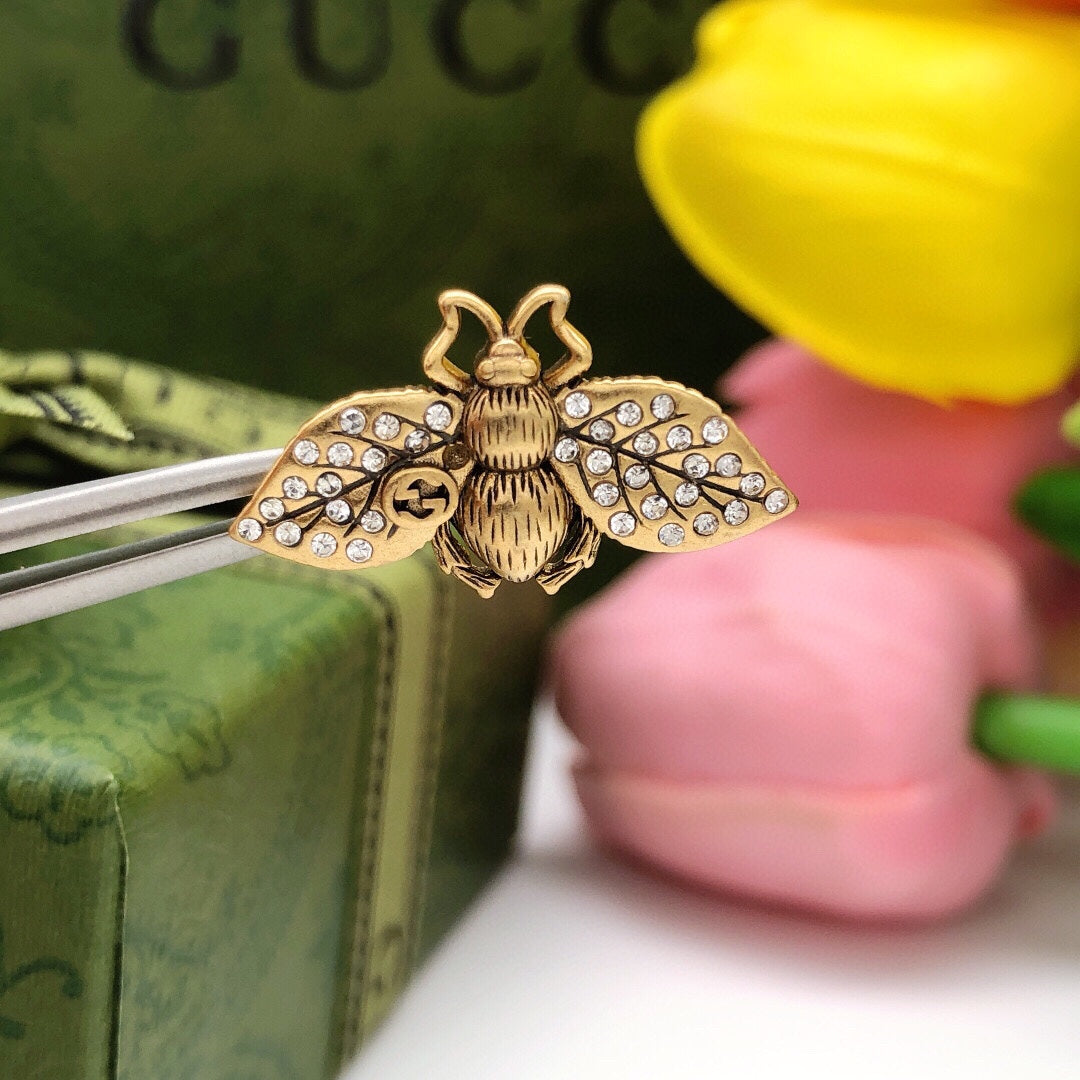 Personalized Bee Diamond Earrings