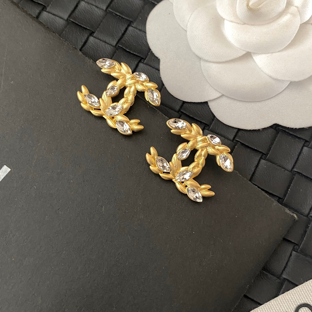 Classic Diamond Wheat Earrings