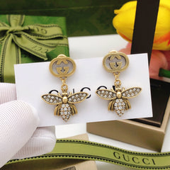 Diamond Bee Earrings