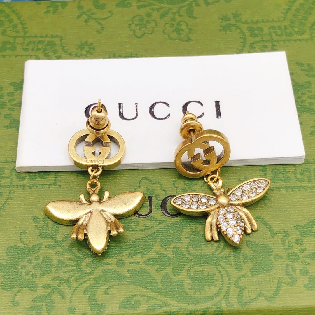 Diamond Bee Earrings