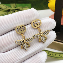 Diamond Bee Earrings
