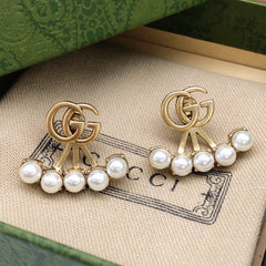 Pearl Hoop Scallop Earrings