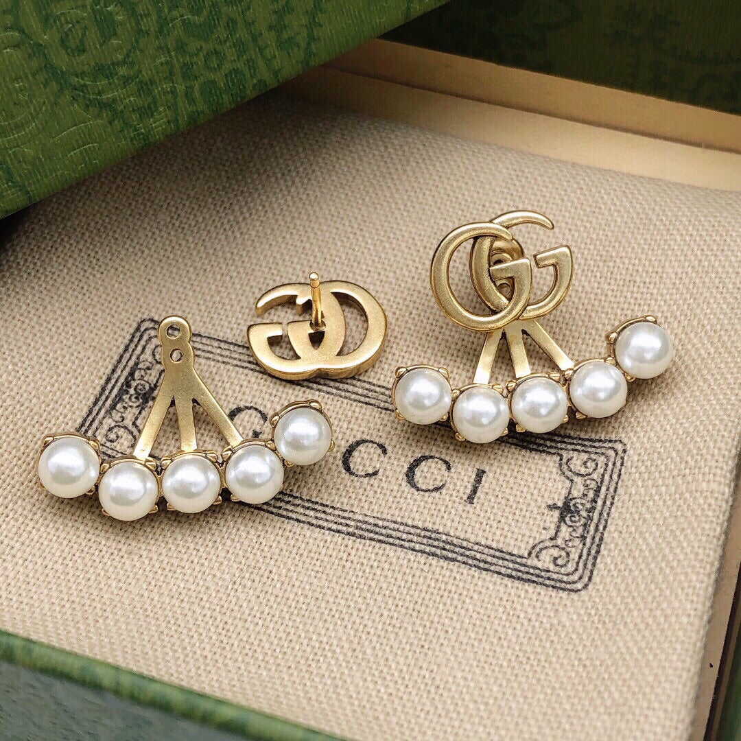 Pearl Hoop Scallop Earrings