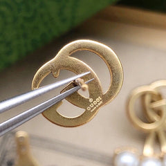 Fashionable diamond patchwork earrings