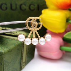 Pearl Hoop Scallop Earrings