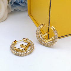 Small Hoop Earrings with Full Diamonds