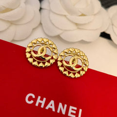 Heart-shaped Hollow Letter Earrings