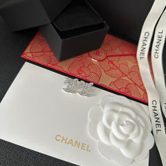 Full Diamond Bow Letter Earrings