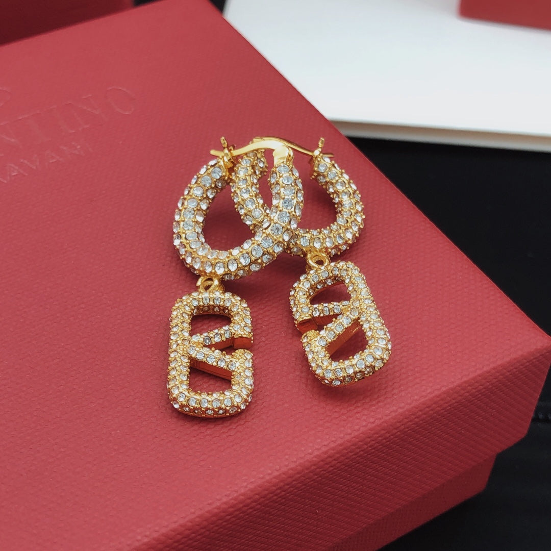 Diamond Signature Pendant Earrings