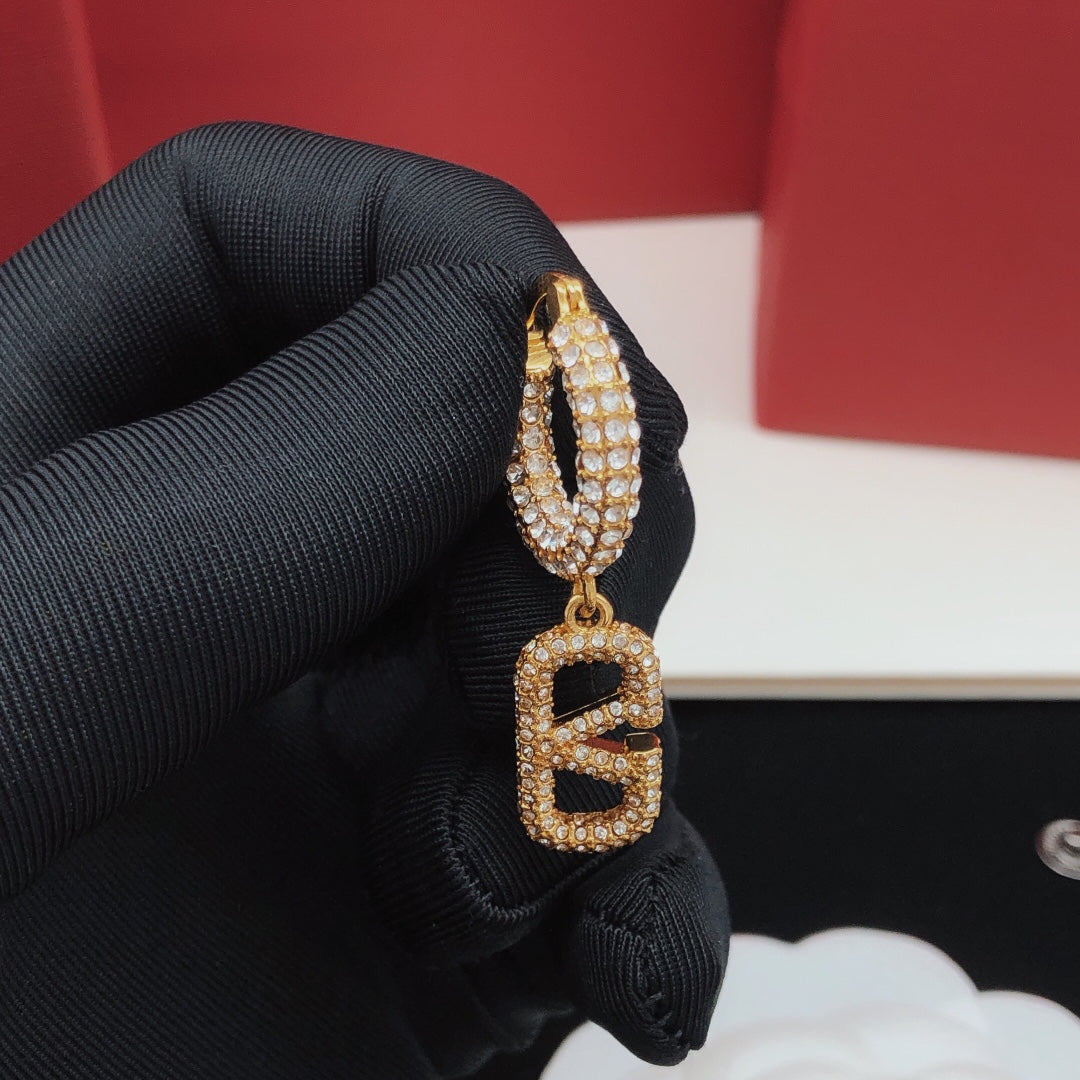 Diamond Signature Pendant Earrings