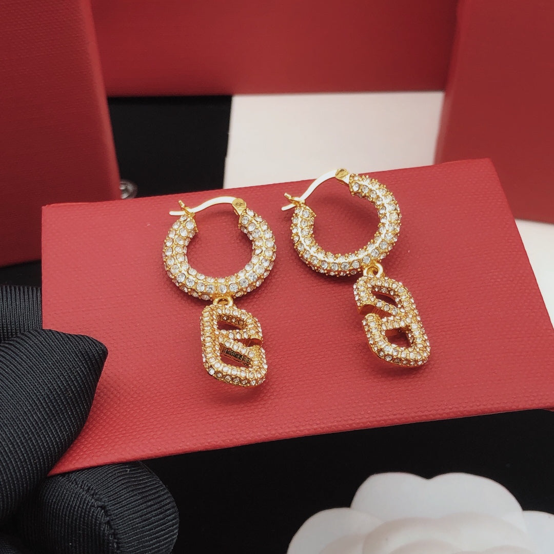 Diamond Signature Pendant Earrings