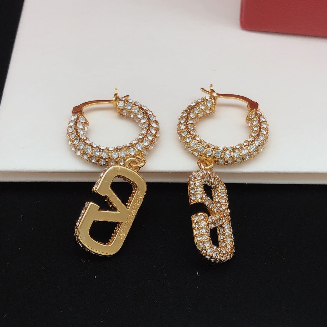 Diamond Signature Pendant Earrings