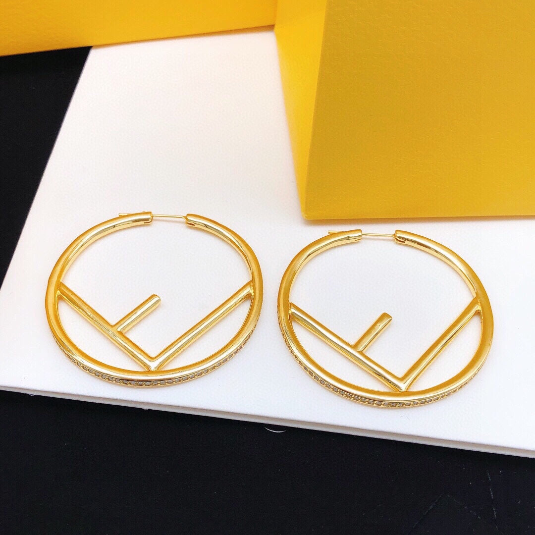 Diamond Edge Large Hoop Earrings