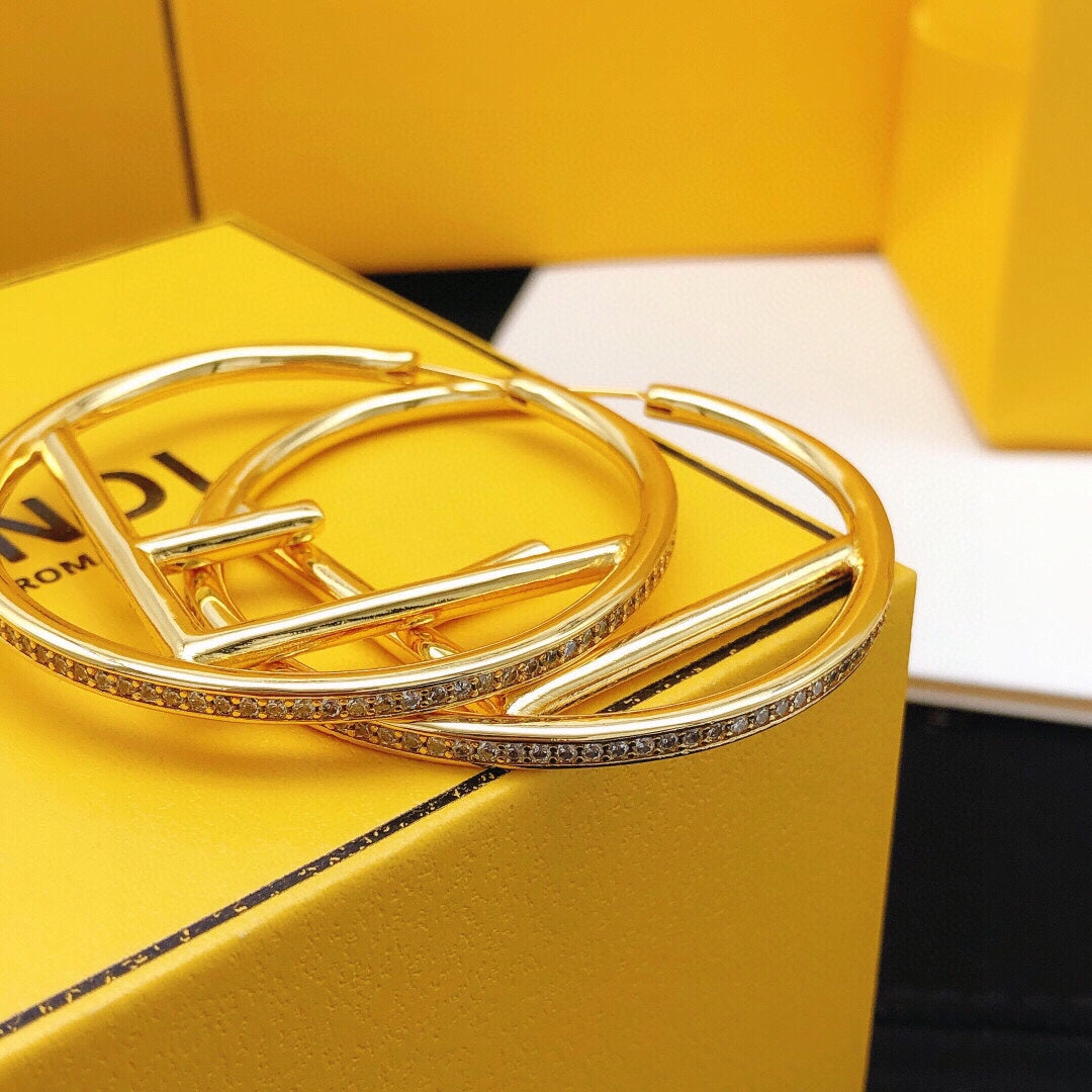 Diamond Edge Large Hoop Earrings