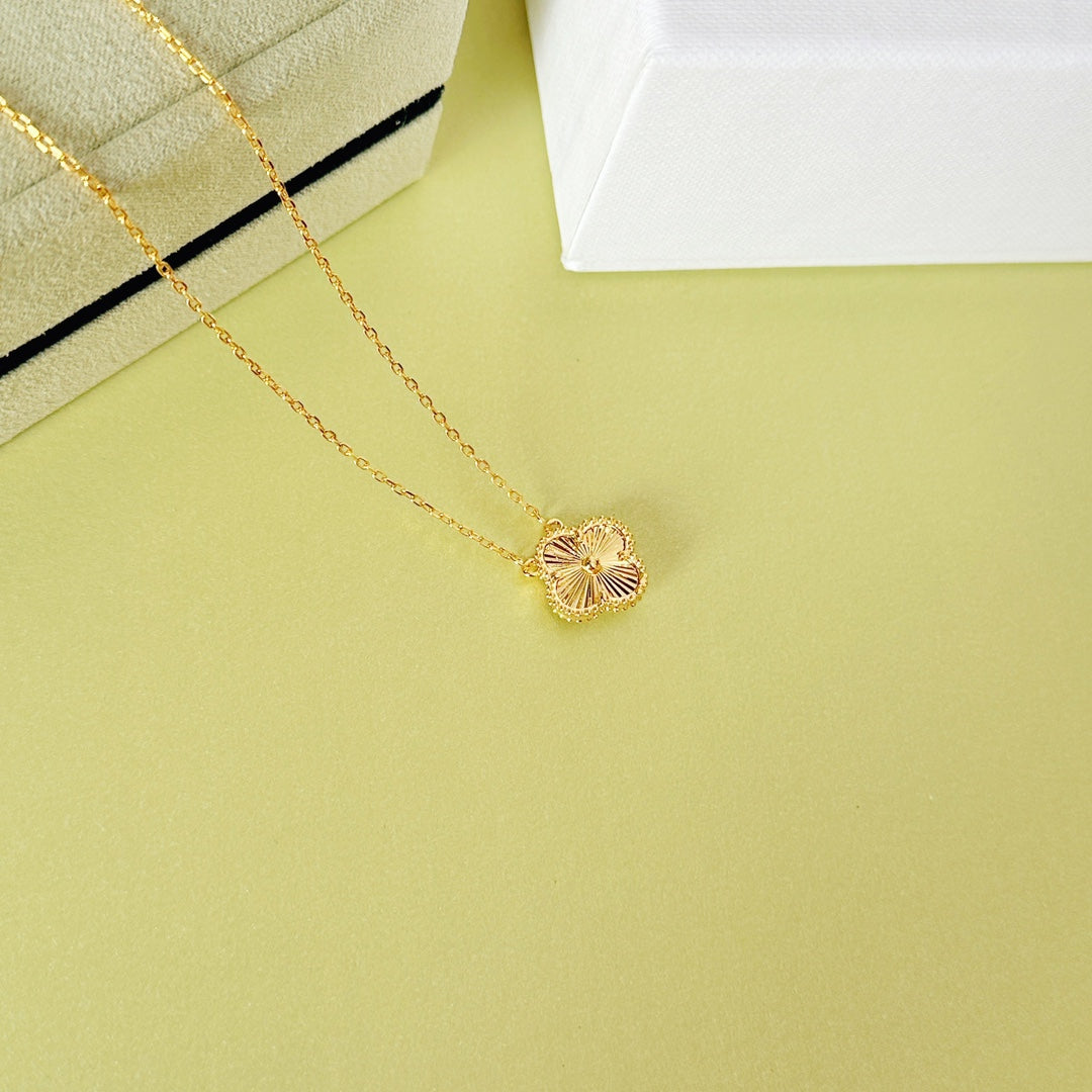 Gold and Silver Four-Leaf Clover Necklace