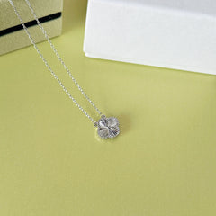 Gold and Silver Four-Leaf Clover Necklace