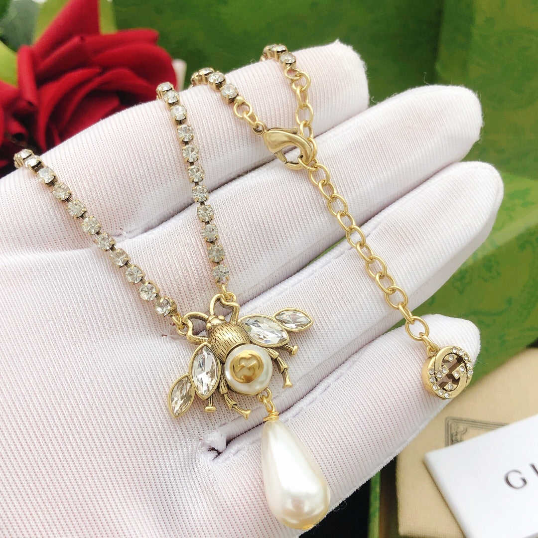 Bee Pearl Necklace