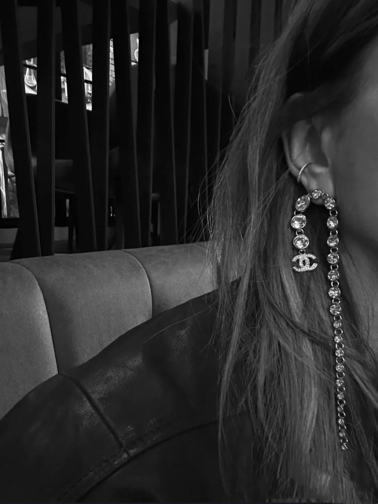 Long crystal earrings