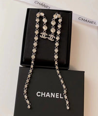 Long crystal earrings