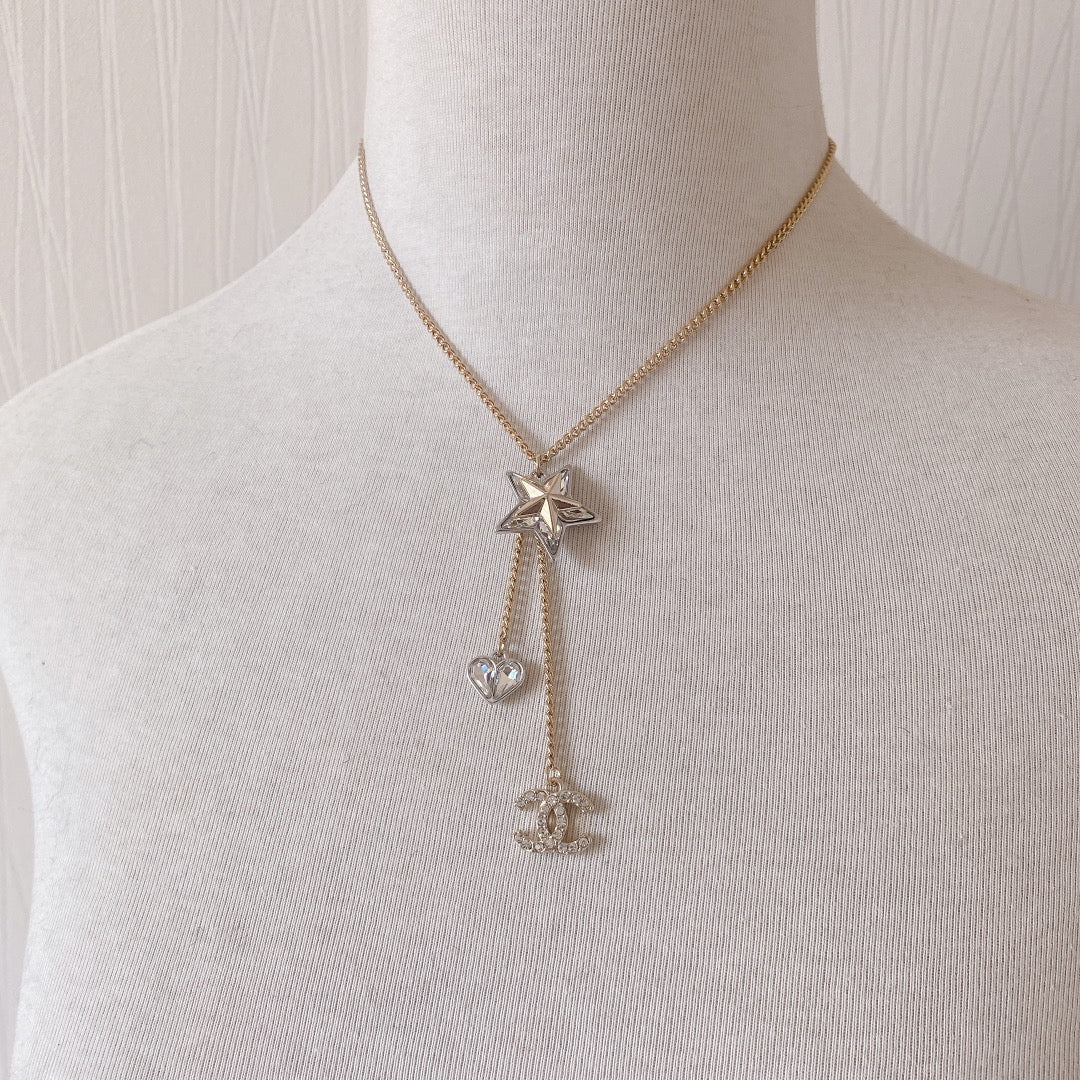 Star Heart Crystal Necklace