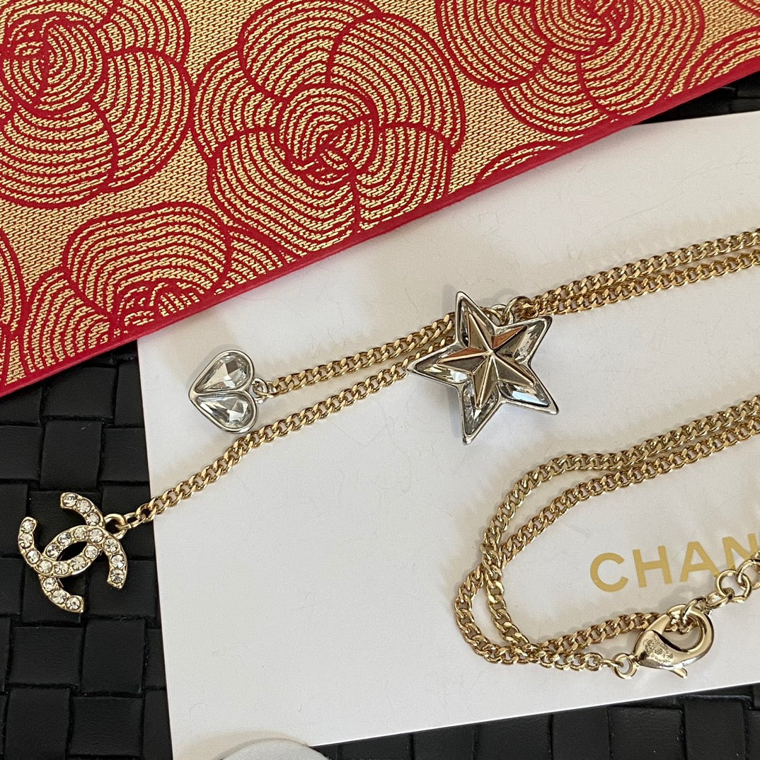 Star Heart Crystal Necklace