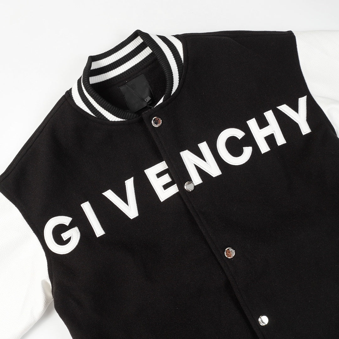 Leather embroidered jacket