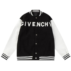Leather embroidered jacket