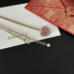 Gradient Diamond Heart Necklace