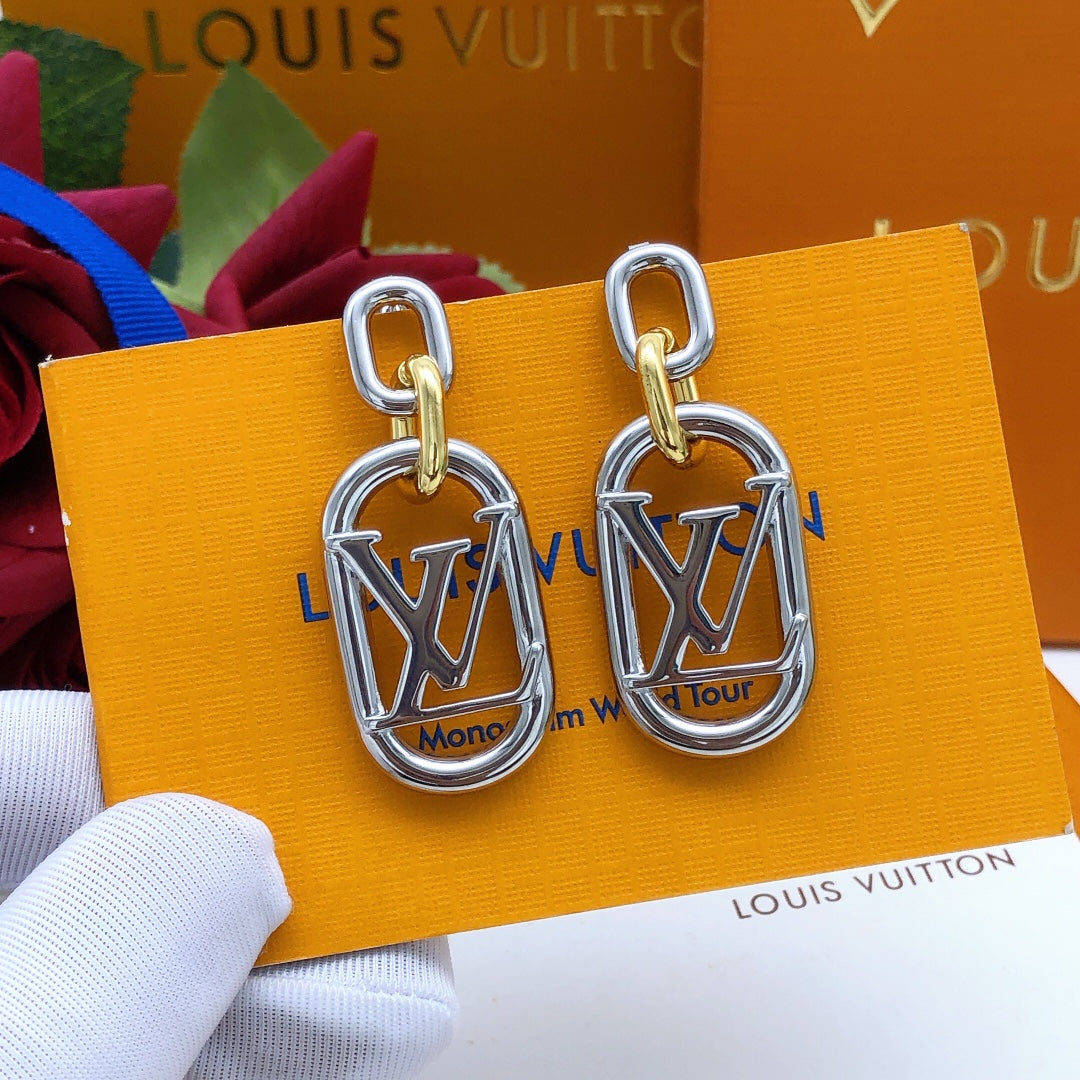Gold Silver Drop Earrings