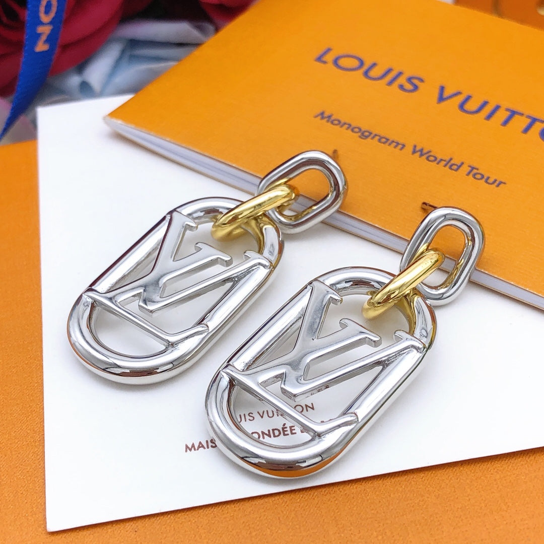 Gold Silver Drop Earrings