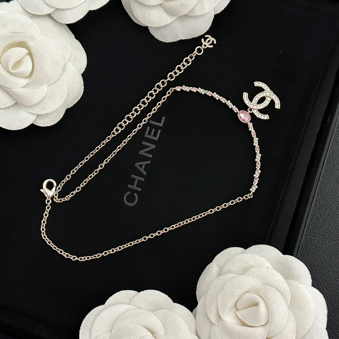 Stylish Pink Diamond Necklace