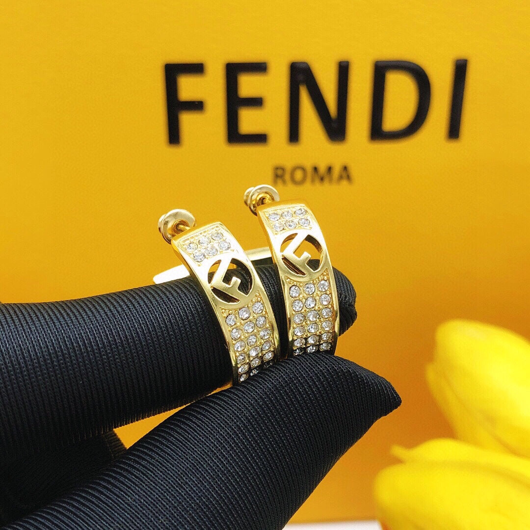 Sparkling Diamond Half Hoop Earrings