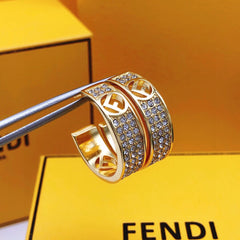 Sparkling Diamond Half Hoop Earrings