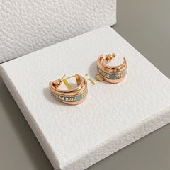 Rose Gold Oil Drop Letter Earrings