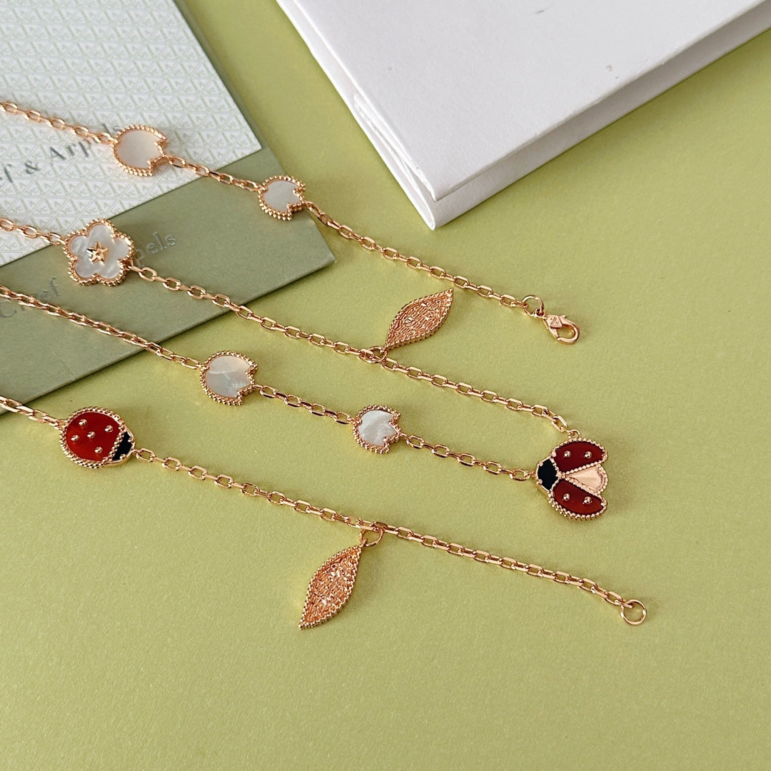 Lucky Four-Leaf Clover Ladybug Necklace