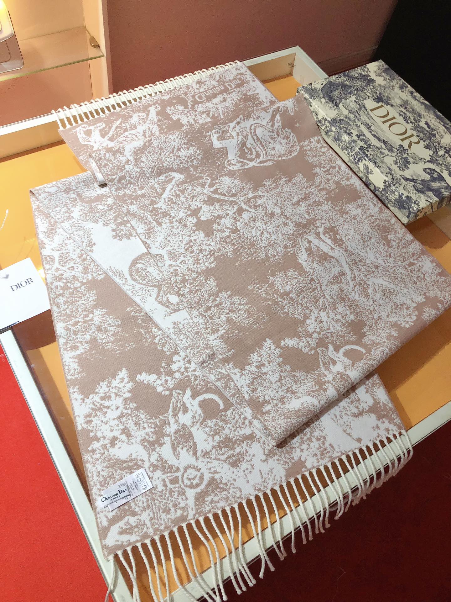 Forest print tassel scarf