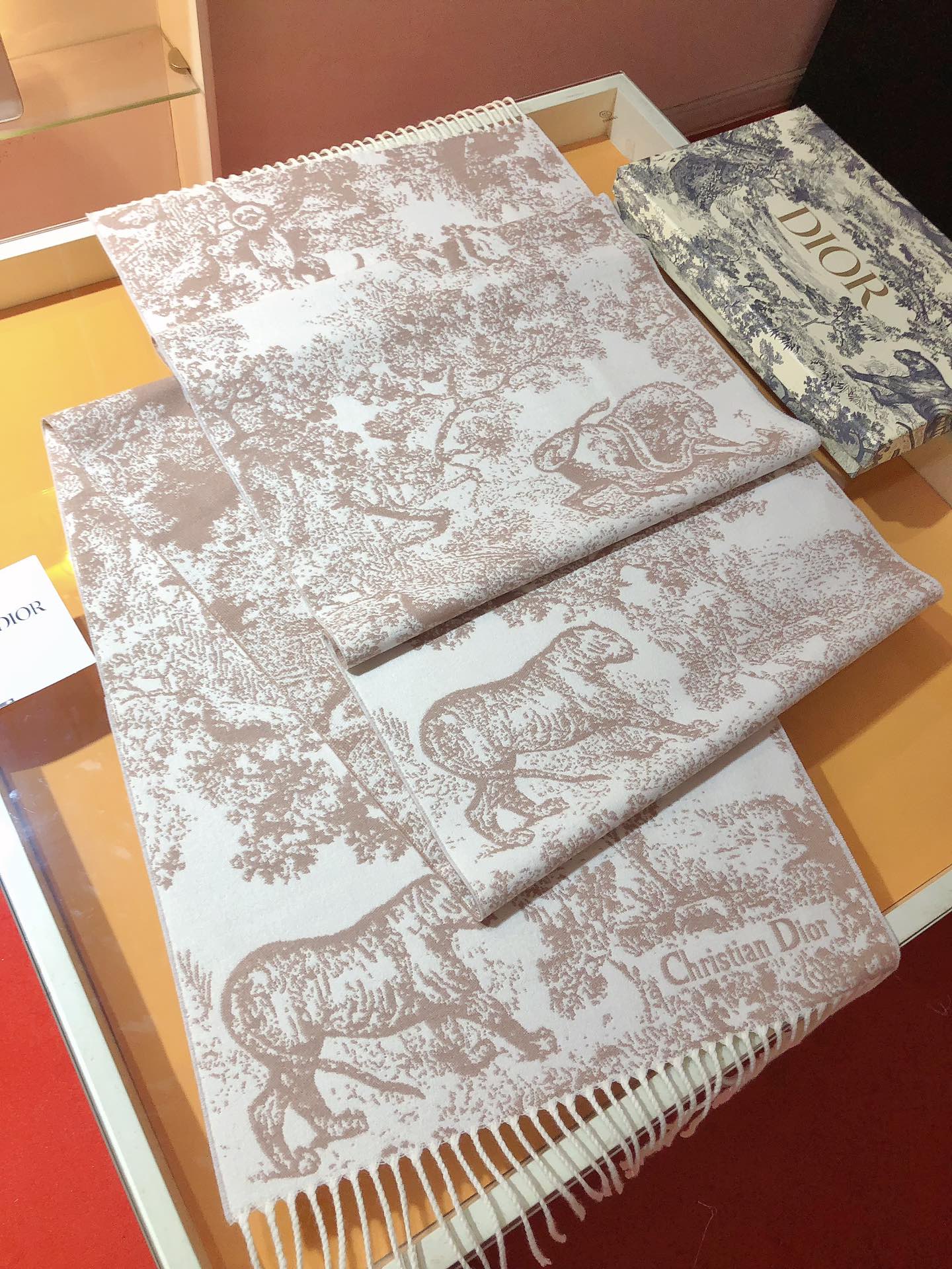 Forest print tassel scarf