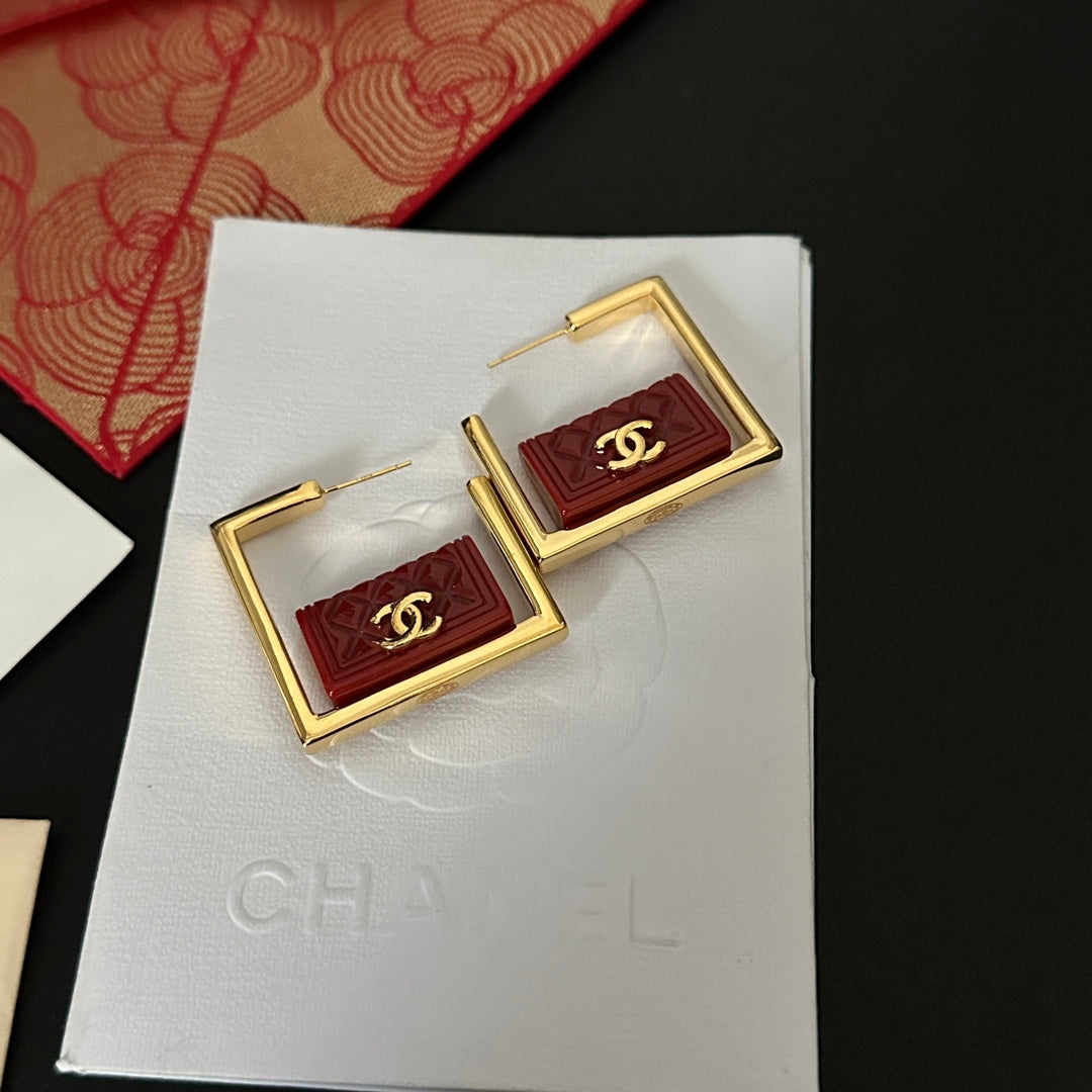 Personalized Square Bag Earrings
