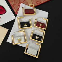 Personalized Square Bag Earrings