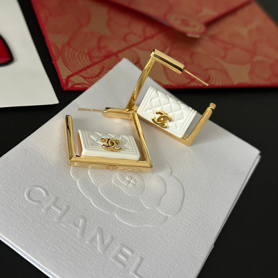 Personalized Square Bag Earrings
