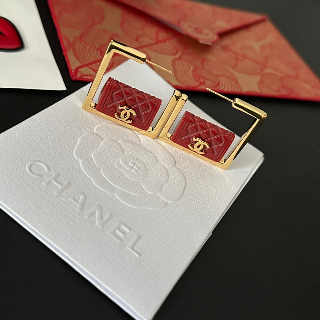 Personalized Square Bag Earrings