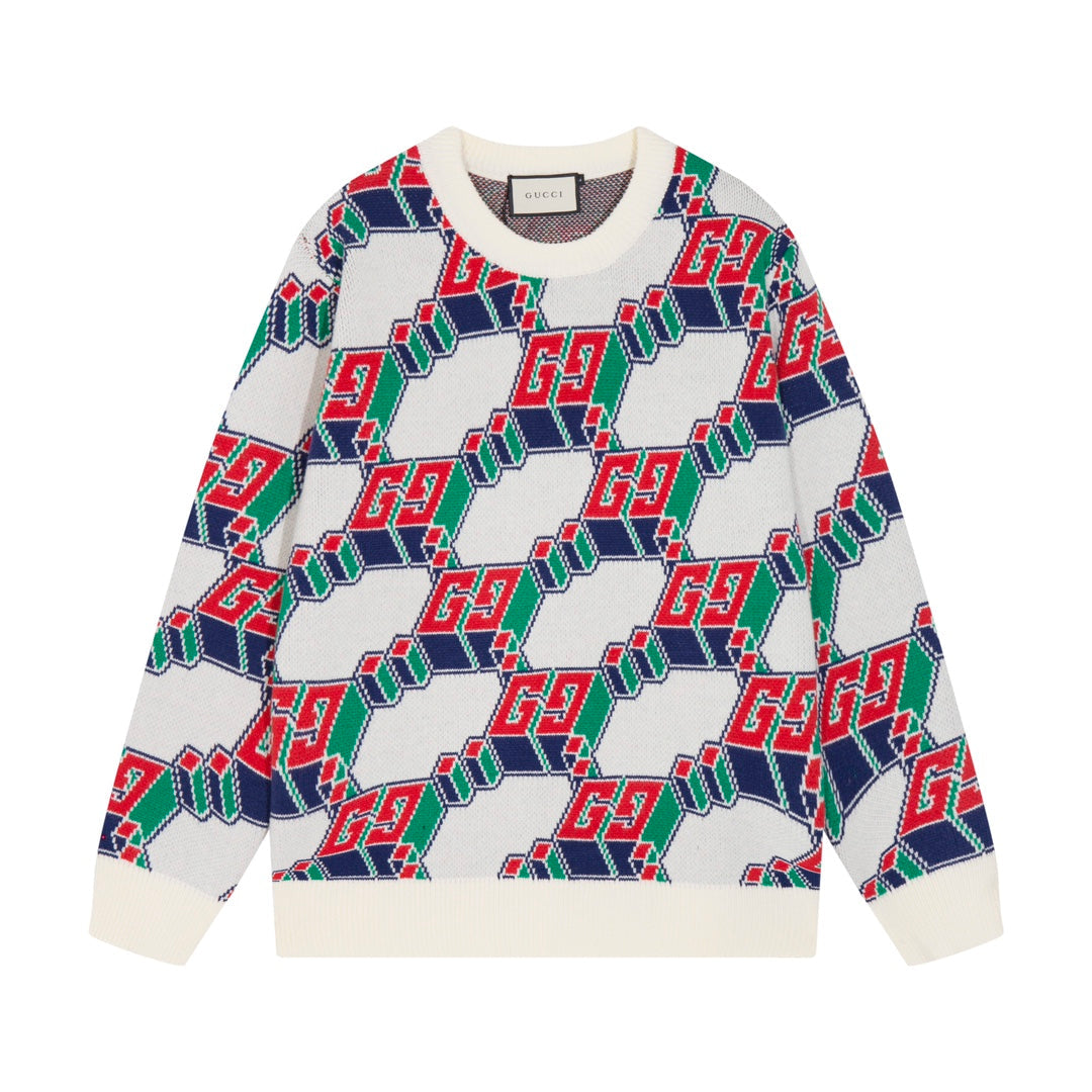 Jacquard-knit cashmere sweatshirt