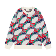 Jacquard-knit cashmere sweatshirt