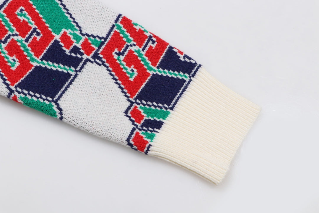 Jacquard-knit cashmere sweatshirt