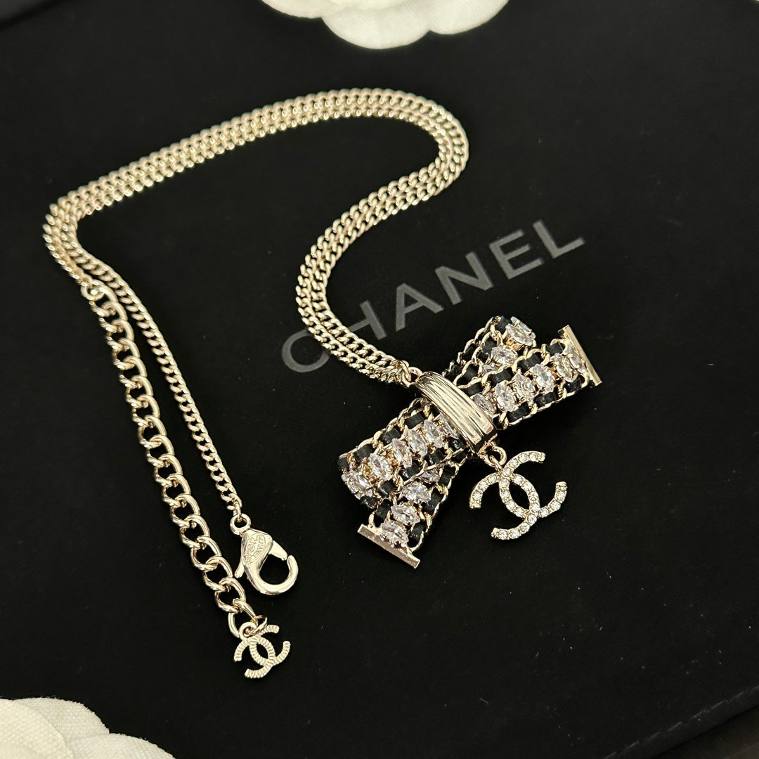 Crystal Bow Necklace