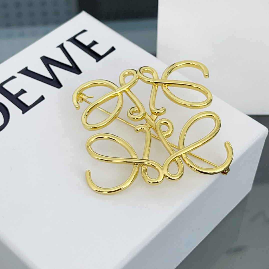 Versatile Gold Monogram Brooch